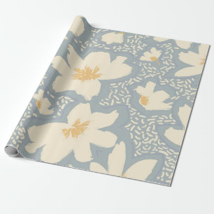 Floral seamless pattern with lines and abstract ha wrapping paper