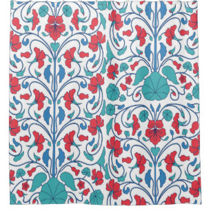 Floral seamless pattern with nasturtium flowers. A Shower Curtain