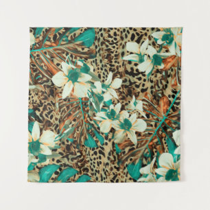 Floral seamless pattern with orchids tapestry