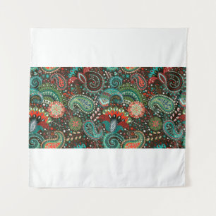 Floral seamless pattern with paisley elements tapestry