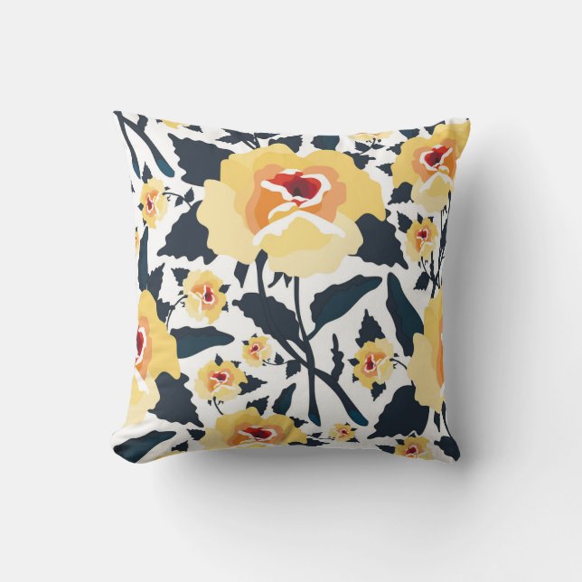 Floral seamless pattern with roses. seamless texti cushion (Front)