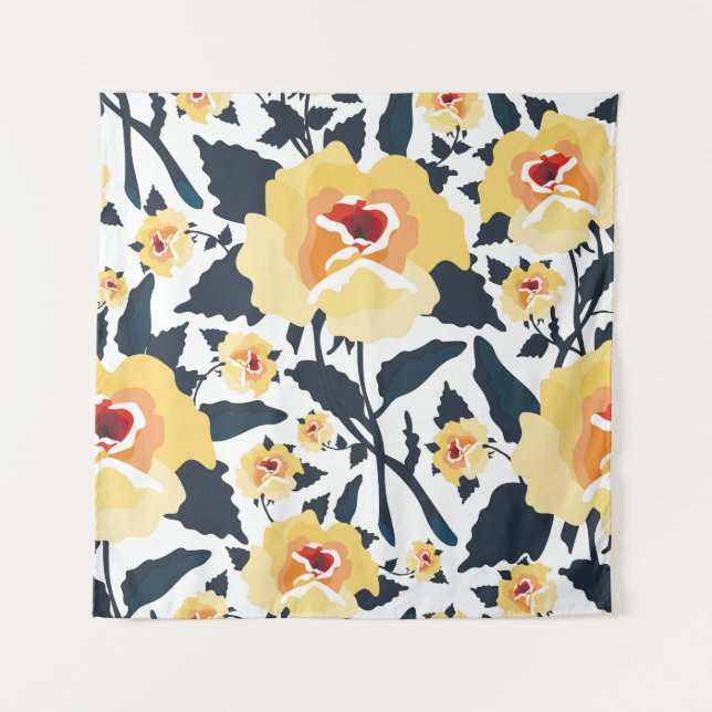 Floral seamless pattern with roses. seamless texti tapestry (Front)