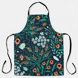 floral seamless pattern with summer blooms and co apron