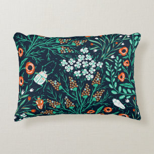  floral seamless pattern with summer blooms and co decorative cushion