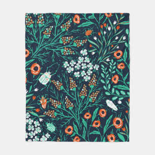 floral seamless pattern with summer blooms and co fleece blanket