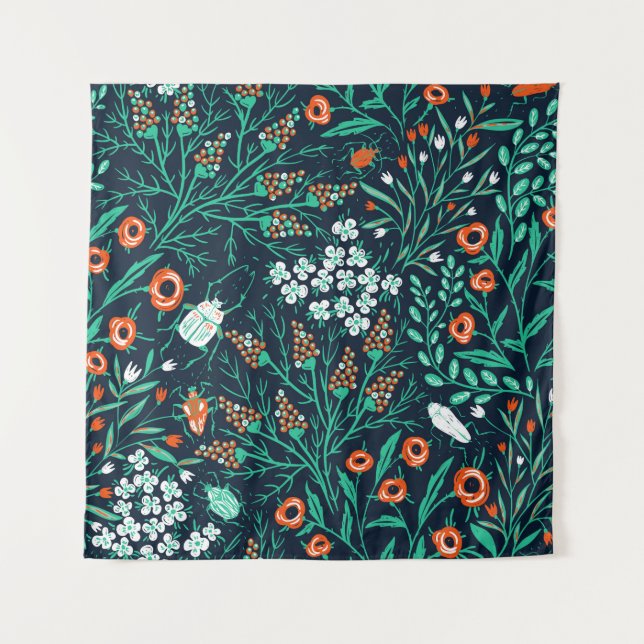  floral seamless pattern with summer blooms and co tapestry (Front)