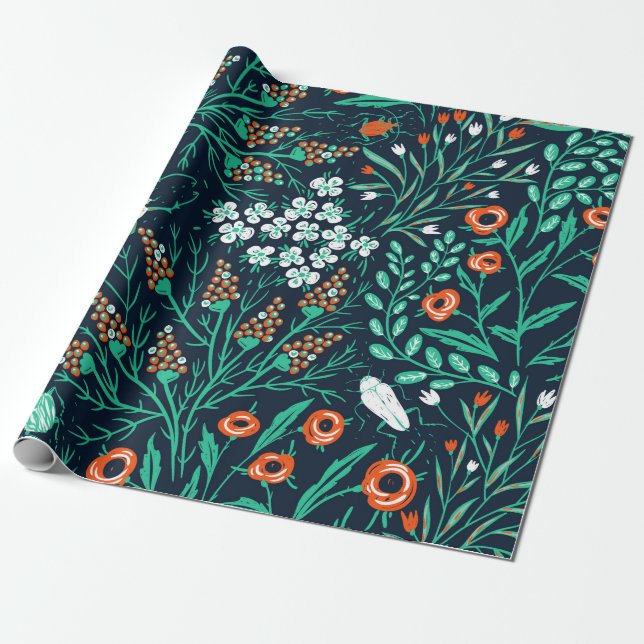  floral seamless pattern with summer blooms and co wrapping paper (Unrolled)
