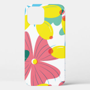 Floral seamless pattern with tranparency elements. iPhone 12 case