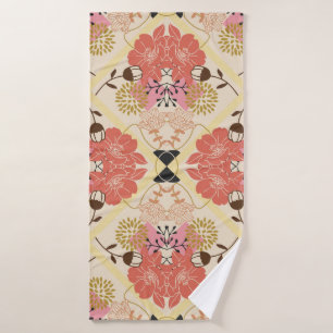 Floral seamless vintage pattern design. bath towel