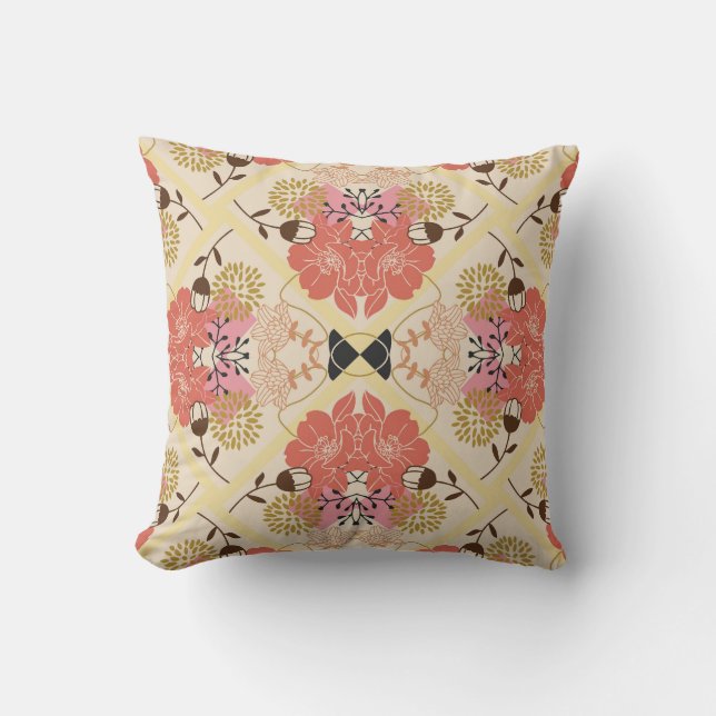 Floral seamless vintage pattern design. cushion (Front)