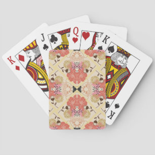 Floral seamless vintage pattern design. playing cards