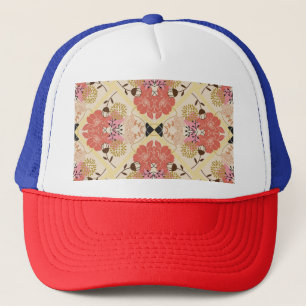 Floral seamless vintage pattern design. trucker hat