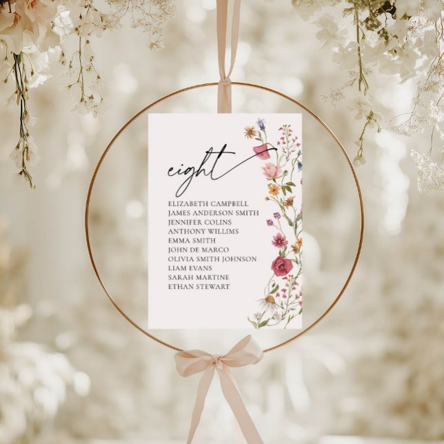 Floral Seating Chart Card | Table Eight (Creator Uploaded)