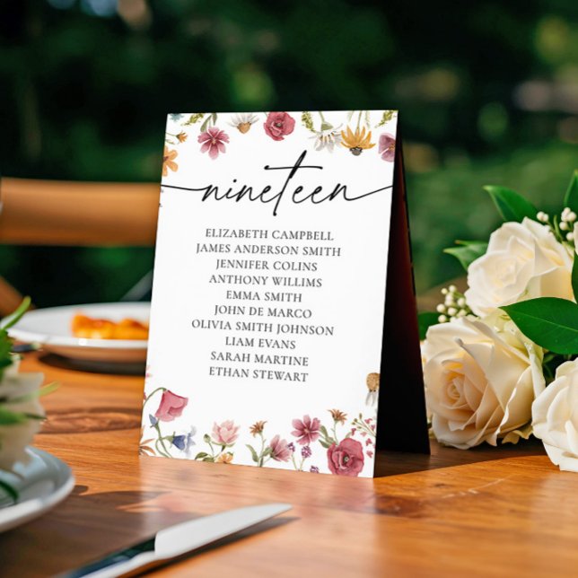 Floral Seating Chart Card | Table Nineteen (Creator Uploaded)