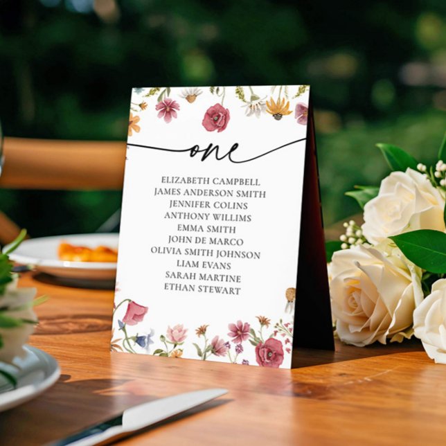 Floral Seating Chart Card | Table One (Creator Uploaded)