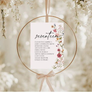 Floral Seating Chart Card Table Seventeen