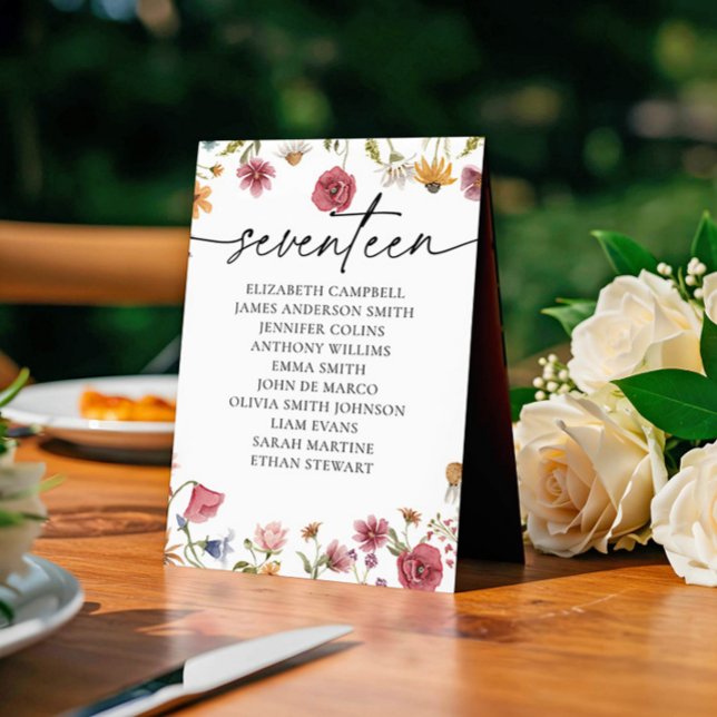 Floral Seating Chart Card | Table Seventeen (Creator Uploaded)
