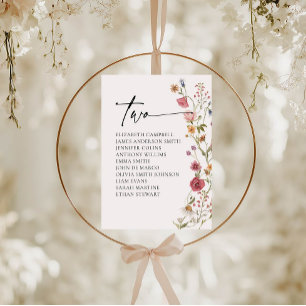 Floral Seating Chart Card   Table Two