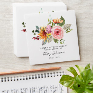 Floral Seed Packet Memorial Funeral Envelope