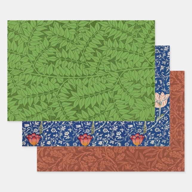 Floral Selection of William Morris Wrapping Paper Sheet (Set)
