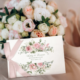 Floral Self-Addressed Wedding RSVP Collection Envelope
