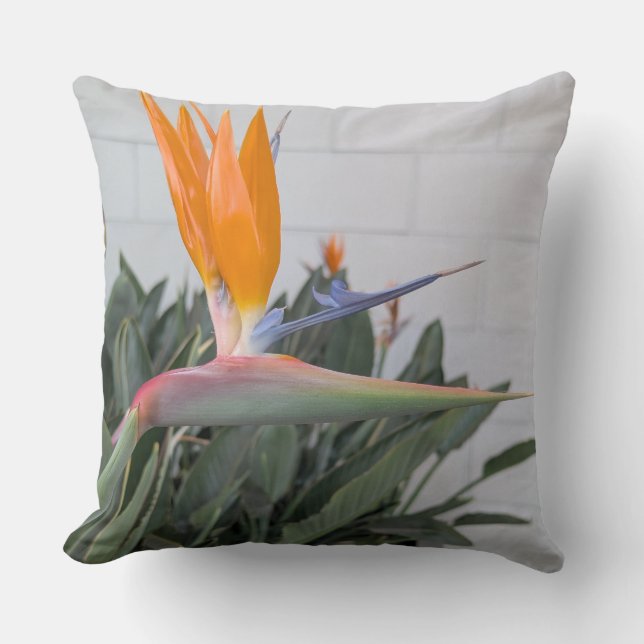 Floral Series Throw Pillow — Bird of Paradise (Front)