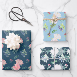 Floral Set of 3 Wrapping Paper Sheet