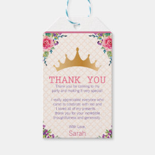 Floral Shabby Chic Birthday Thank you Gift Tags