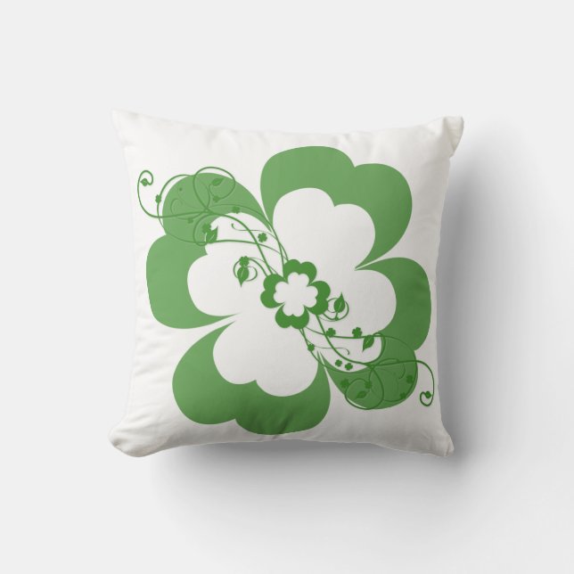 Floral Shamrocks Pillow (Front)
