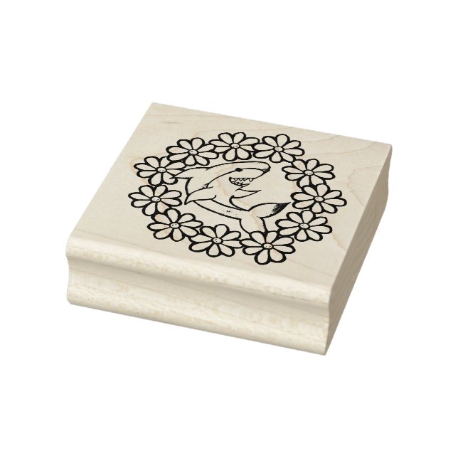 Floral Shark                                       Rubber Stamp (Stamp)