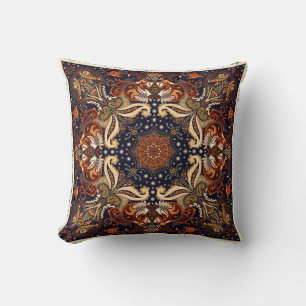 Floral shawl square ornament: Indian batik. Cushion