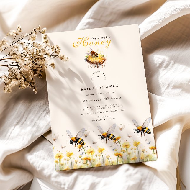  Floral She Found Her Honey Bridal Invitation (Creator Uploaded)