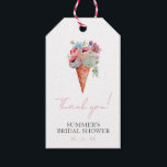 Floral She's Been Scooped Up Bridal Shower Gift Tags<br><div class="desc">Add a sweet finishing touch to your bridal shower favours with our Floral "She's Been Scooped Up" Bridal Shower Gift Tags. These charming tags feature a playful ice cream theme, with delicate floral accents that add a touch of elegance to each gift. Printed on high-quality cardstock, these gift tags are...</div>