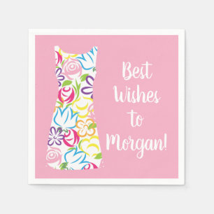 Floral Shift Dress Personalised Party Napkins