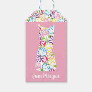 Floral Shift Dress Personalized Gift Tag
