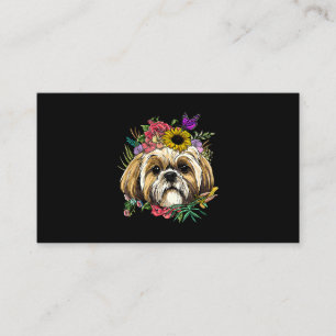 Floral Shih Tzu Dog Spring Nature Shih Tzu Lovers Business Card