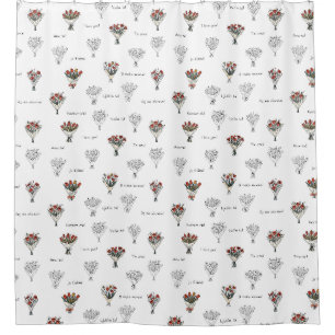 Floral Shower Curtain: Elegant Flower Bouquet Desi Shower Curtain