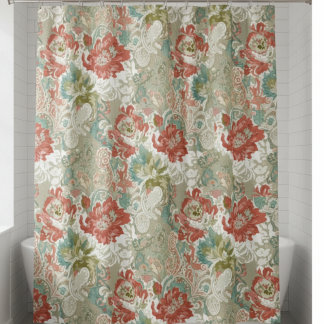 Floral Shower Curtain with Paisley