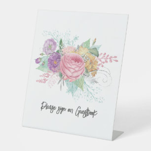 Floral Sign Our Guestbook Wedding