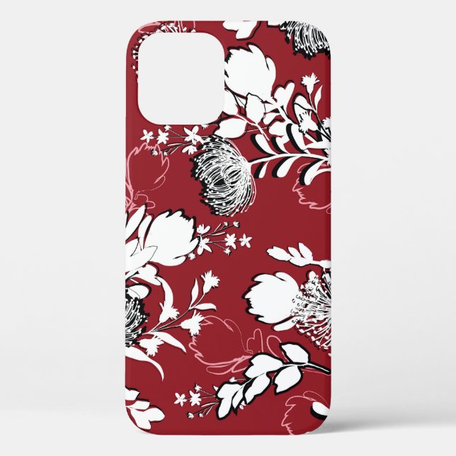 Floral silhouette, colourful botanical pattern. Case-Mate iPhone case (Back)