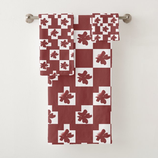 Floral silhouette pattern. bath towel set (Insitu)