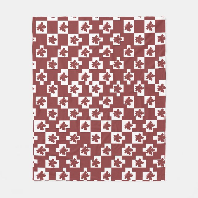 Floral silhouette pattern. fleece blanket (Front)