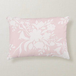 Floral silhouette pattern in pink tones decorative cushion