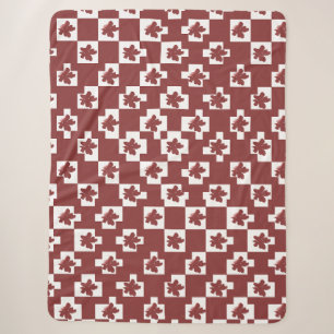 Floral silhouette pattern. sherpa blanket