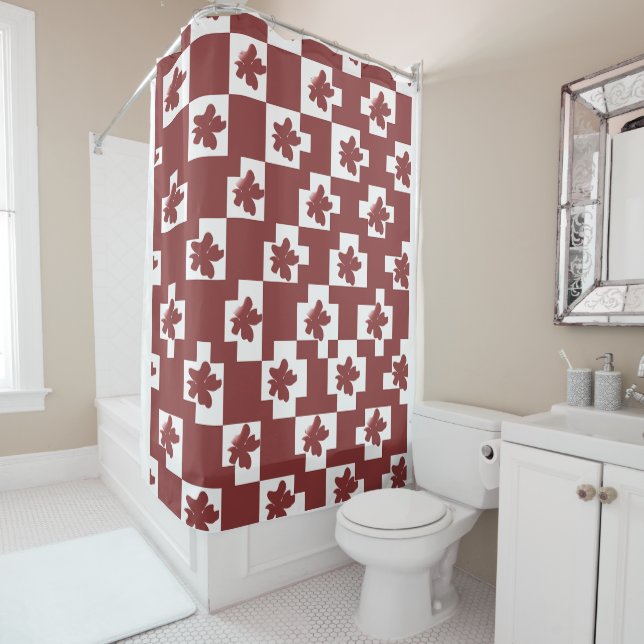Floral silhouette pattern. shower curtain (In Situ)