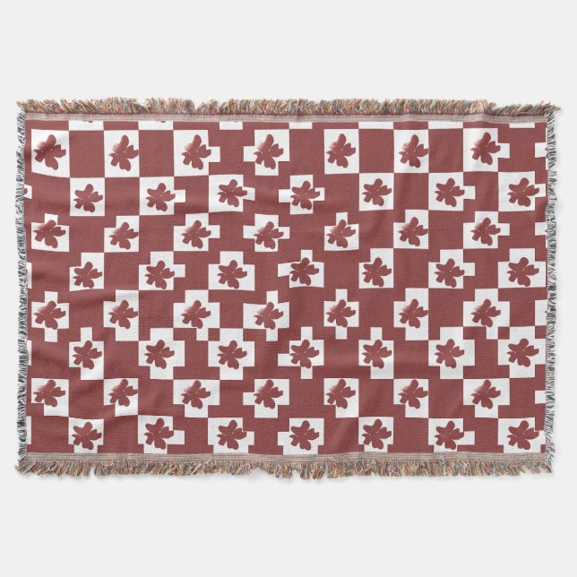 Floral silhouette pattern. throw blanket (Front)