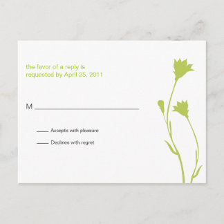 Floral Silhouette RSVP Invitation Postcard