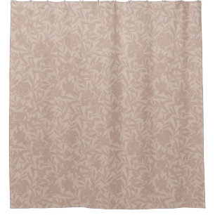 Floral silhouettes mocha mousse warm tan shower curtain
