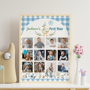 Floral Silly Goose First Year Photo Milestone Sign