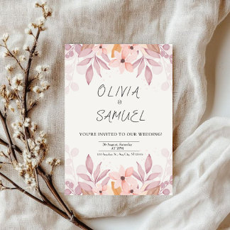 floral & simple Invitation wedding invitation